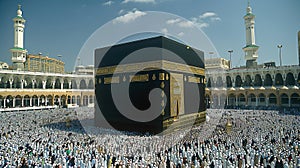 Photo of Mecca, Kaaba the holiest site of Islam, Generative AI