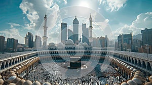 Photo of Mecca, Kaaba the holiest site of Islam, Generative AI