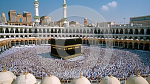 Photo of Mecca, Kaaba the holiest site of Islam, Generative AI