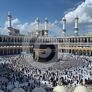 Photo of Mecca, Kaaba the holiest site of Islam, Generative AI
