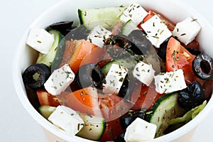 Photo for menu. fresh vegetable salad isolated on white background