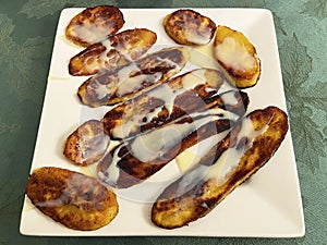 Mexican Fried Bananas With Sweet Condensed Milk photo