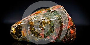 Photo of the mineral stone unakite close-up, macro. Generative AI