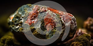 Photo of the mineral stone unakite close-up, macro. Generative AI