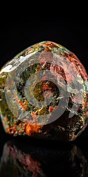 Photo of the mineral stone unakite close-up, macro. Generative AI