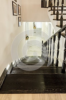 Photo of a modern house staircase and the hall