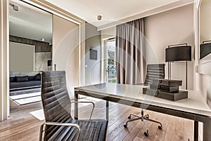 Photo of modern office room in rental business apartment