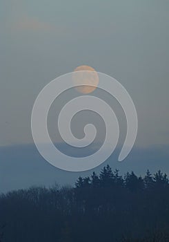 Moon on the evening sky