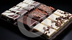 Photo of a mouthwatering assortment of chocolates displayed on a tastefully arranged tray