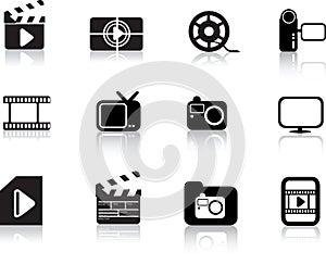 Photo and multimedia icon set
