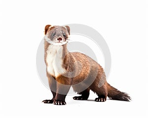 photo of muskrat rodent isolated on white background. Generative AI