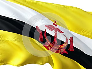 Photo of the national flag of Brunei.