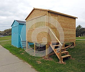 Newly constructed beach hut