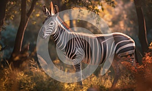 photo of okapi in its natural habitat. Generative AI