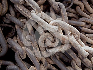 Photo of old rusty chain as background