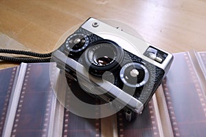 Old vintage analogic photography camera, 35mm photo
