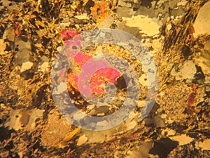 photo of the optical mineralogy and thin section microscopy of petrography photo