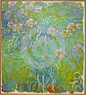 Photo of the original painting `Water Lilies` by Claude Monet