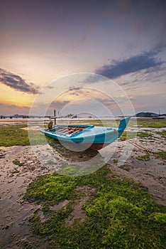 Photo Panorama sunset of wonderful bintan Indonesia photo