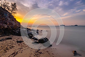 Photo Panorama Sunset of wonderful Bintan Indonesia photo