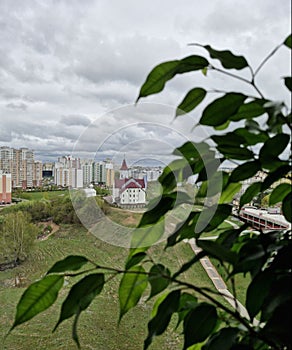 Photo of the panorama from the window of the church in Minsk, Kamennaya Gorka