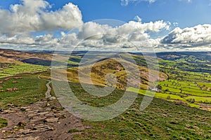 Kinder Scout trail seen from Mam Tor photo