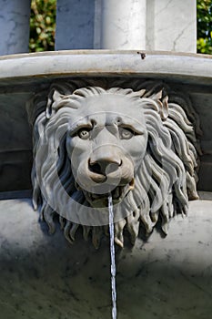 Photo Picture Image of marble water fountain faucet lion