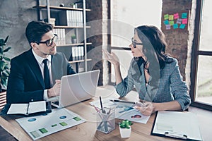 Photo of pondering pensive guessing freelancers planning to create their own corporation and climb different tops