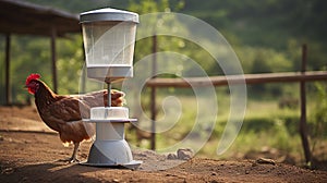 A Photo of a Poultry Feeder and Waterer