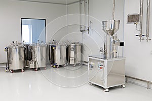 Photo production, clean room with stainless steel hardware