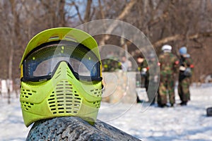Photo protective mask for paintball game