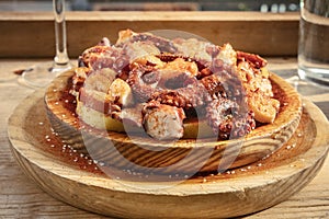 A photo of pulpo a la gallega, traditional Spanish octopus dish photo