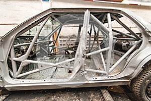 The photo of the racing car with rigid to frameworks with strengthened durability