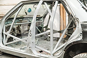 The photo of the racing car with rigid to frameworks with strengthened durability