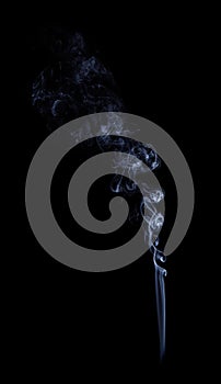 Photo of real white smoke on black background