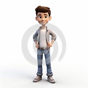 Photo-realistic 3d Render Cartoon Of Jacob As A Youthful Adult