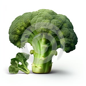 Photo Realistic Broccoli With Isolated White Background