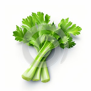 Photo Realistic Celery With Isolated White Background