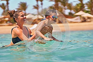 Photo of relaxing vacation in Egypt Hurghada mother with son