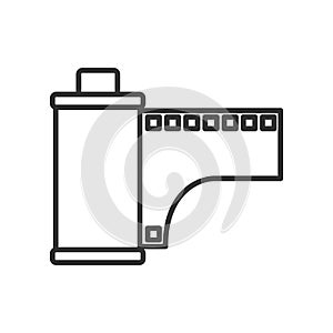 Photo Roll or Film Outline Flat Icon on White