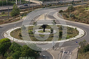 Photo of a roundabout on the street