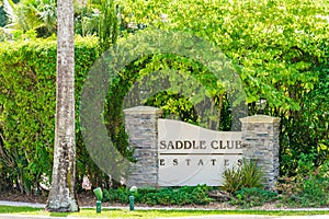 Photo of Saddle Club Estates neighborhood entrance sign