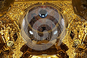 Pretty Basilica of San Juan de Dios Ceiling in Granada Spain photo