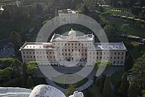 Photo shot from the heights of the vatican to the church Santa Maria Regina della Famiglia in Rome photo