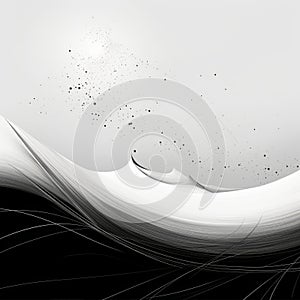 Minimalista en blanco y negro abstracto el cielo ondas estilo 