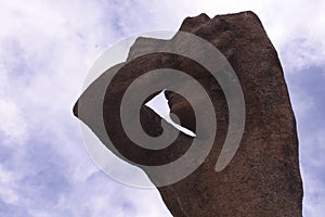 Torso of the giant statue at Centro Ceremonial Otomi in Estado de Mexico photo