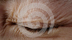 Photo of the shutting female grey eye