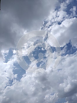 photo of sky and clouds with sun in the morning