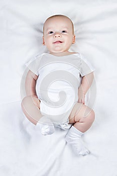 Photo of smiling three-month baby
