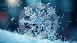 Photo snowflakes, under natural conditions .